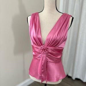 90s Rosette Silk Top